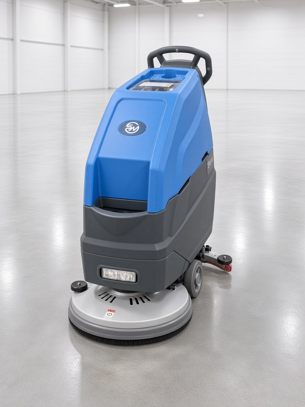 ScrubWise A120X walk-behind floor scrubber, front three-quarter view