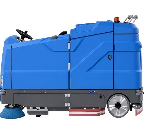 ScrubWise A90RC ride-on sweeper-scrubber, side view